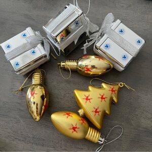 Gold and Silver Mickey Holiday Ornament Set